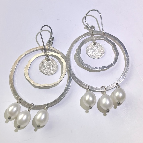 Silpada Vintage Extremely RARE Sterling Silver PEARLS OF WISDOM Earrings - Picture 6 of 8